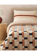 Timeline Digital Printed Soft Cotton Double Duvet Cover Set Terracotta