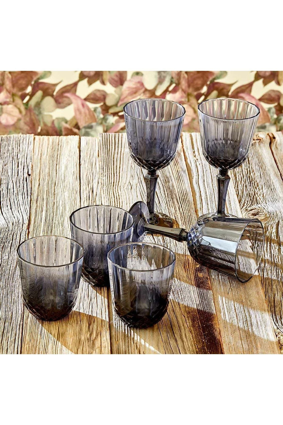 Colore Cutting Glass Set of 6 Anthracite (310 CC)