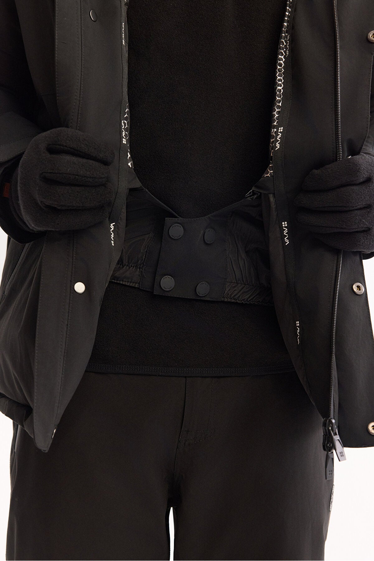 Men's Black Faux Off Hooded Coat A52Y6161