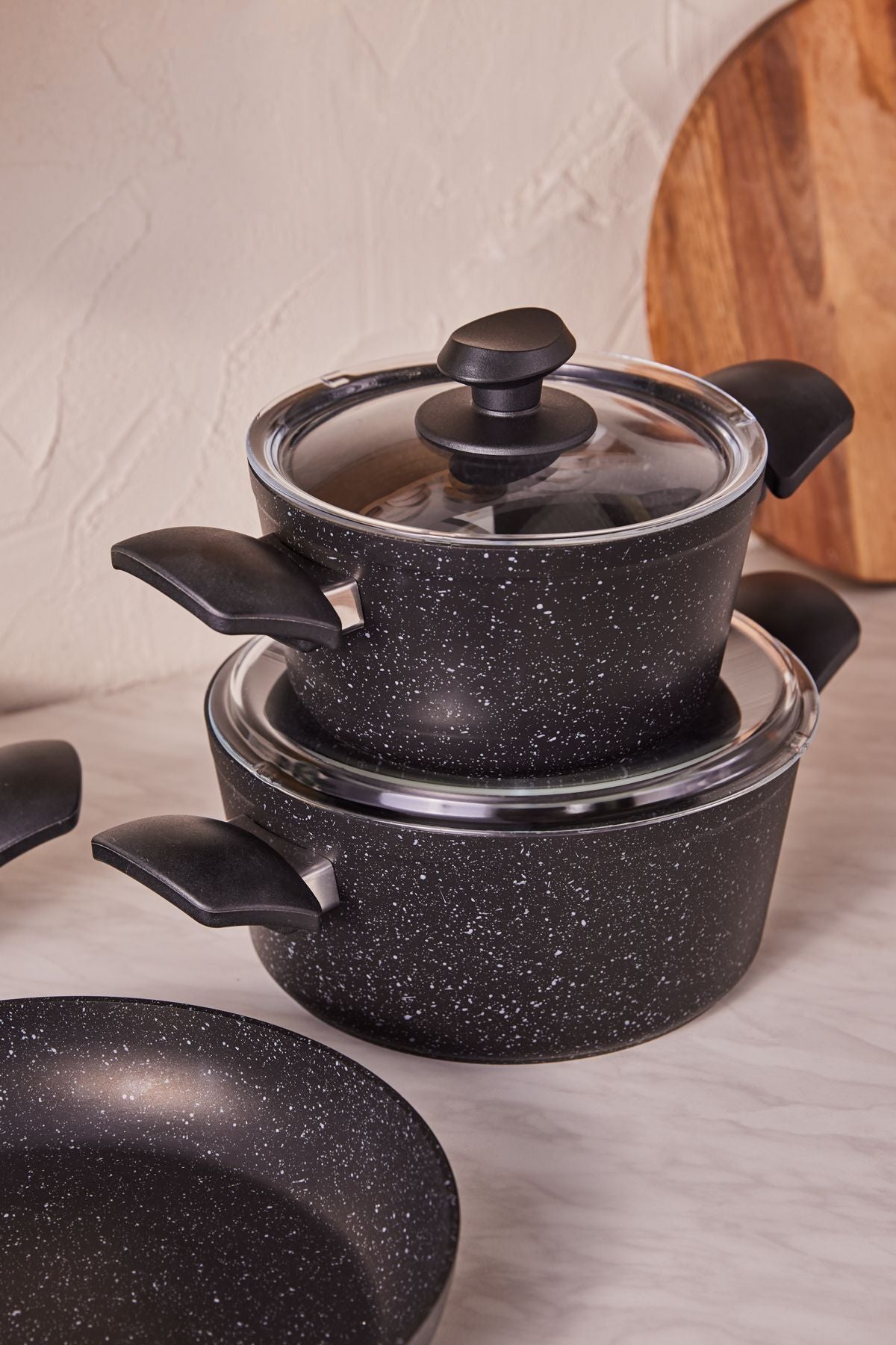 Laurel Biogranite V2 7 Piece Cookware Set Black