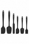 Drongo Heat Resistant Fireproof Non-stick Silicone Spatula Set 6 Pieces Black