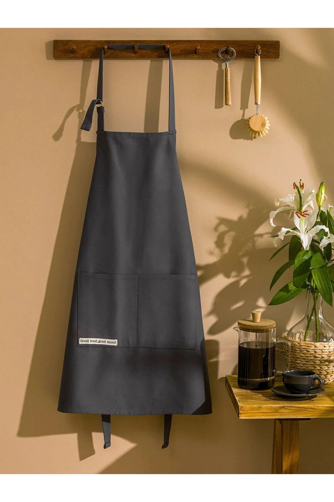 LCW HOME Anthracite Pocket Kitchen Apron
