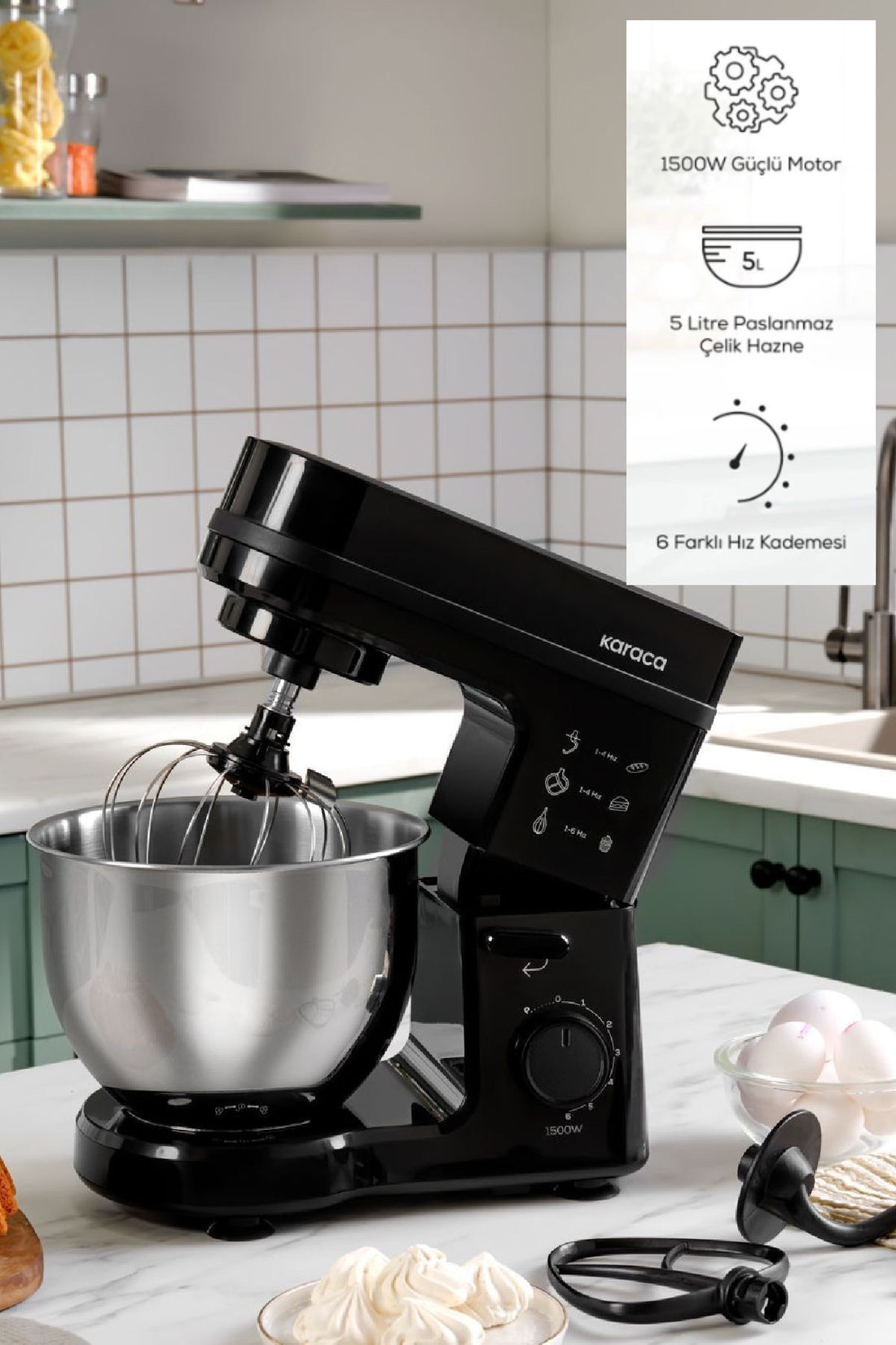 Maestrochef Stella Stand Mixer Black 1500w