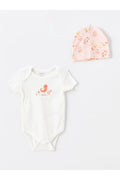 LCW baby Pink Printed Crew Neck Girl Baby Hospital Set