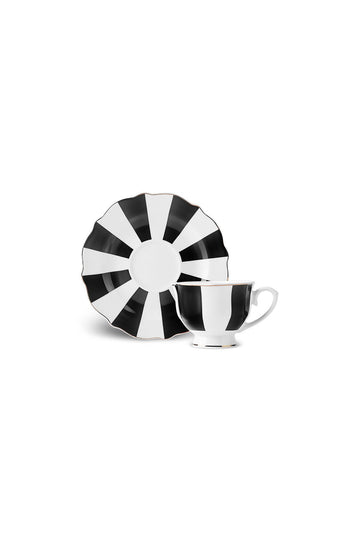 New Romantic Thick Stripe Coffee Cup 90 ml Black