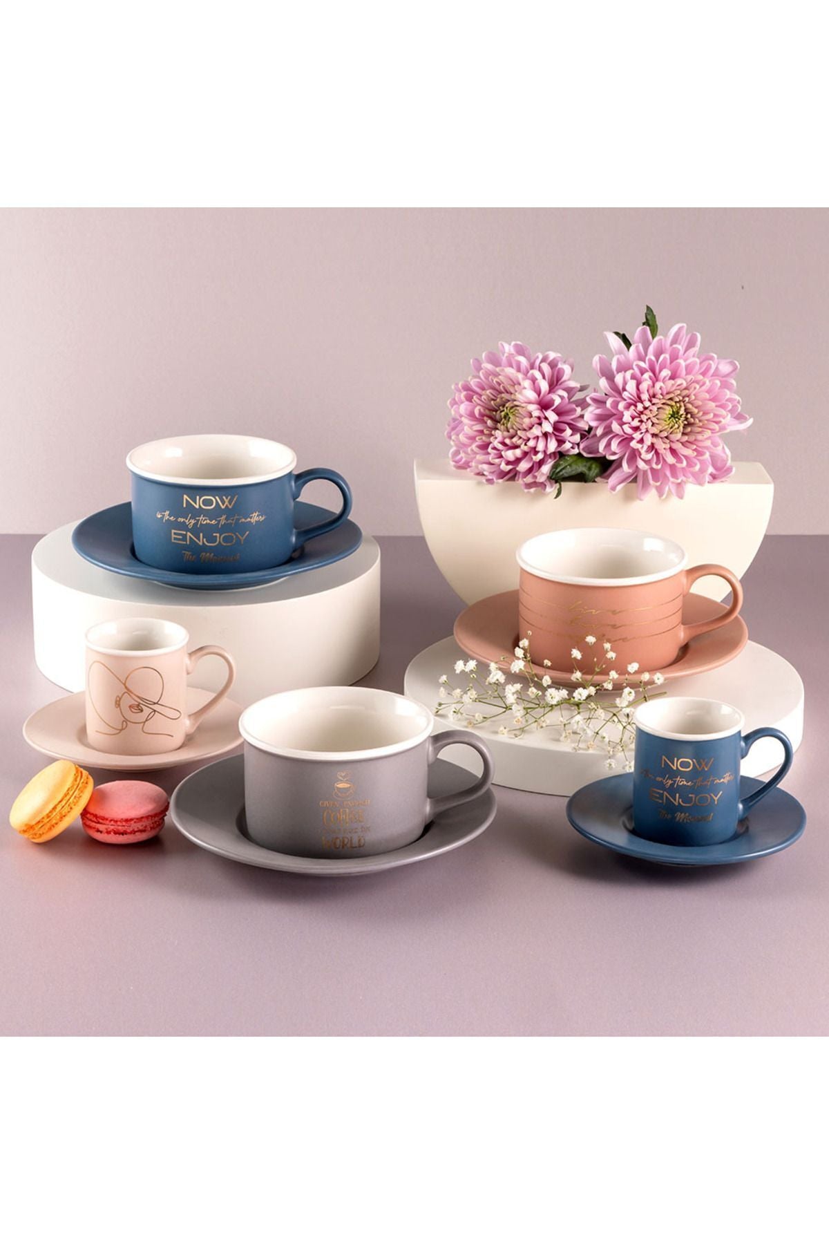 EMLShop Joy Grey Tea Cup Set Emlshp 986362