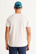 Men's Beige Melange Cotton Slim Fit Slim Fit Crew Neck Basic T-Shirt