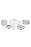 Cordelia Grey 26 Pieces 6 Seater Porcelain Breakfast Serving Set