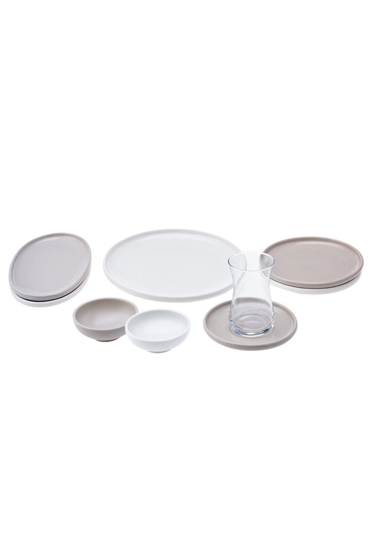 Cordelia Grey 26 Pieces 6 Seater Porcelain Breakfast Serving Set