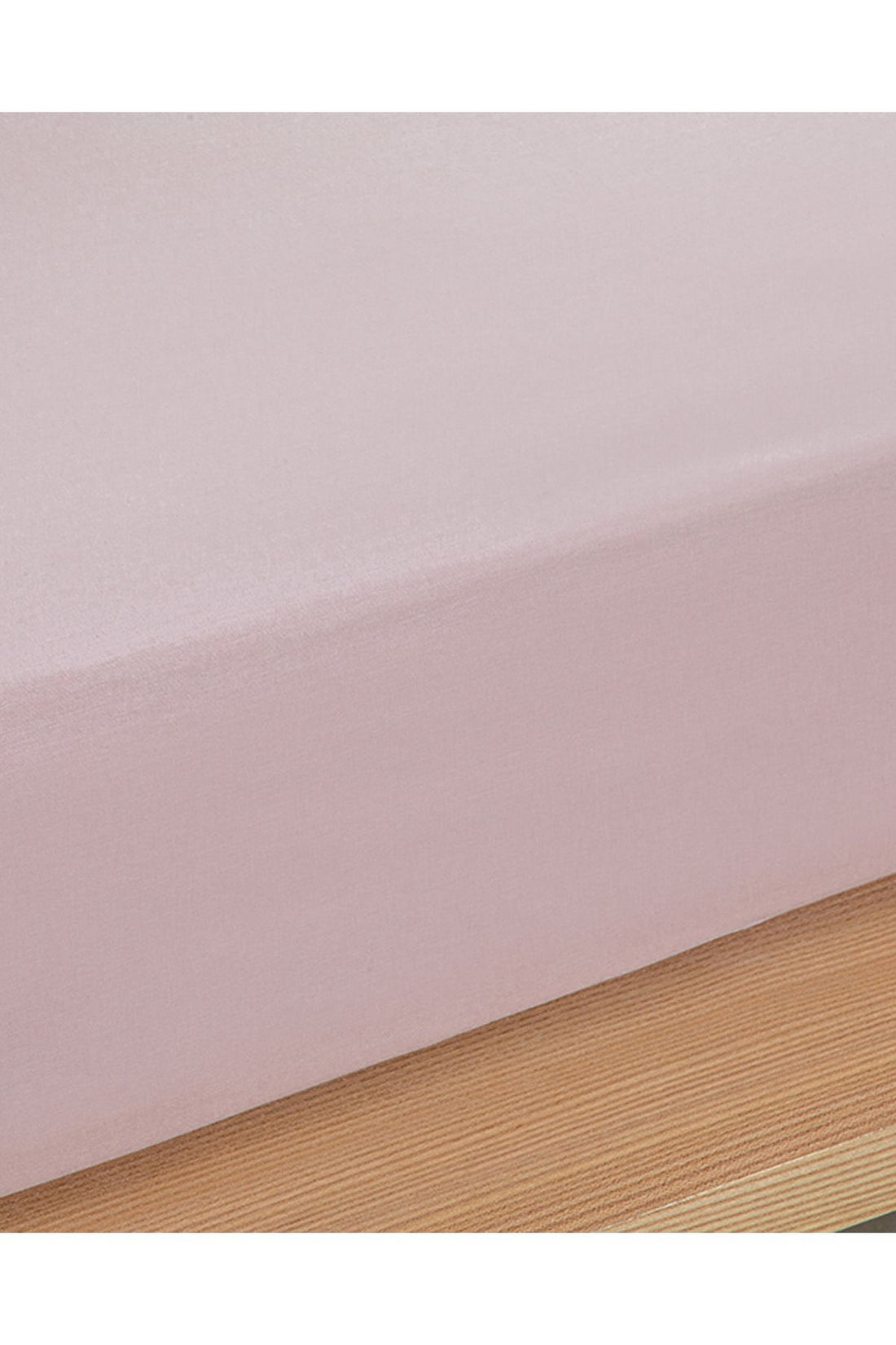 Plain Cotton Single Size Fitted Bed Sheet Powder Pink