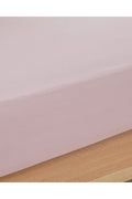 Plain Cotton Single Size Fitted Bed Sheet Powder Pink