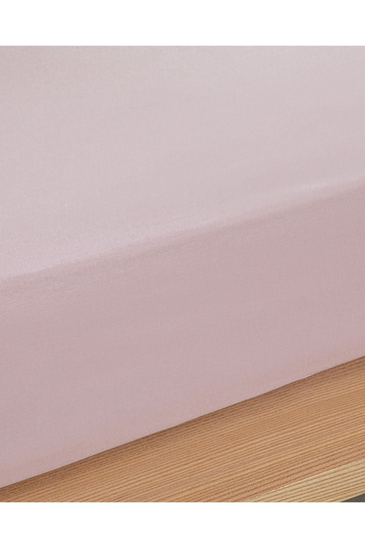 Plain Cotton Single Size Fitted Bed Sheet Powder Pink