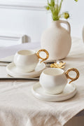 Venus Gold Coffee Cup Set for 2 Persons 135 ml