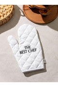 Baking Gloves White Letter Embroidered Cotton
