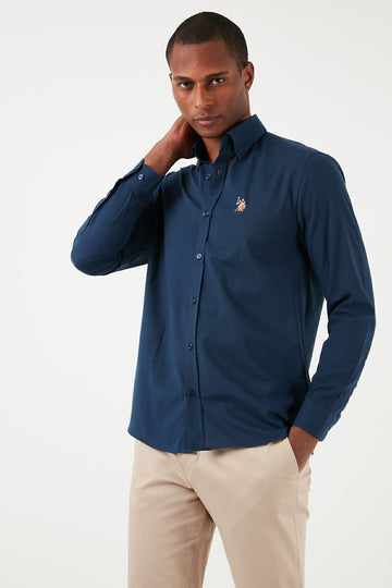 U.s Polo Logo Buttoned Collar 100% Cotton Regular Fit Shirt Mens Shirt G081GL0041829583