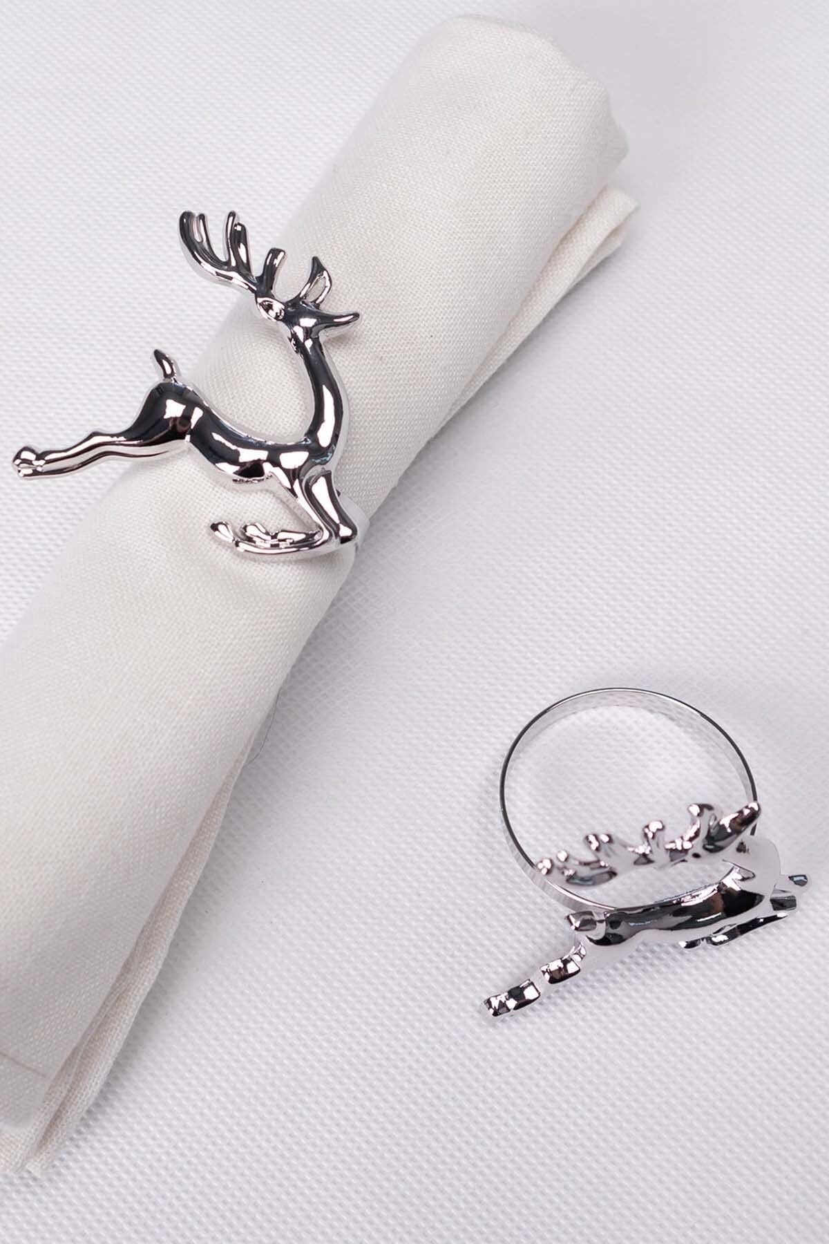Deer Silver 2-Piece Napkin Ring