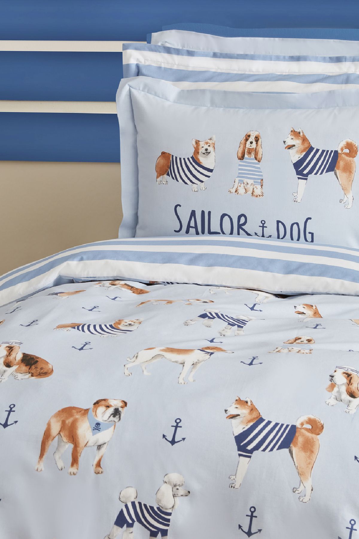 Young Sailor Dog Single Size Duvet Cover Set