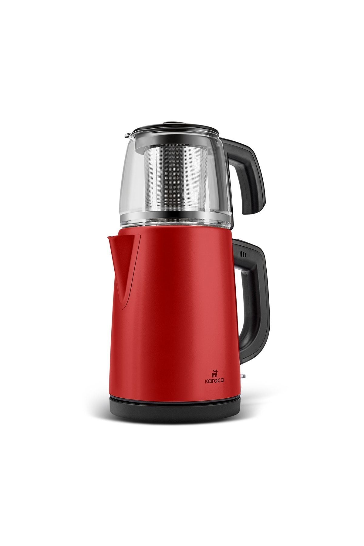 Tea Glass 2 In 1 Steel Tea Maker And Kettle Red