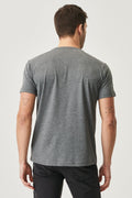 Men's Anthracite Cotton Slim Fit Slim Fit Crew Neck Basic T-Shirt