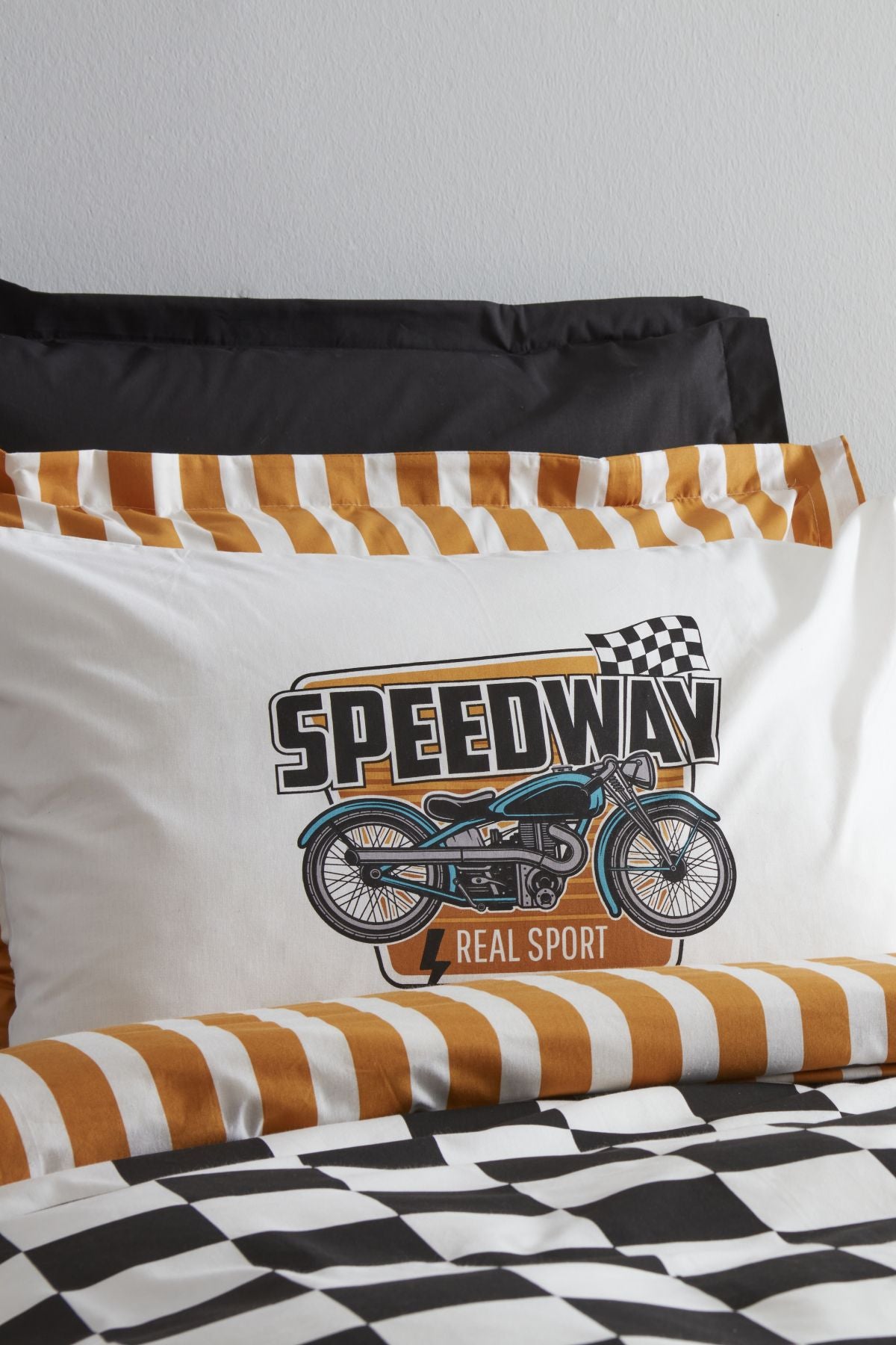 Young Speed Way 100% Cotton Single Size Fitted Duvet Cover Set