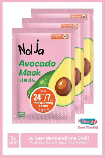 Nolja Face Mask Avocado 24/7 3pcs.