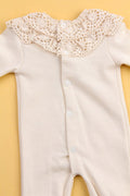 Mini Ropa - Organic Lace Baby Girl Jumpsuit with Hat Hospital Outlet Lace Embroidered Gift Mevlüt Gown