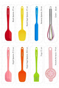 Drongo Heat Resistant Fireproof Non-stick Silicone Spatula Set 8 Pieces Mixed Color