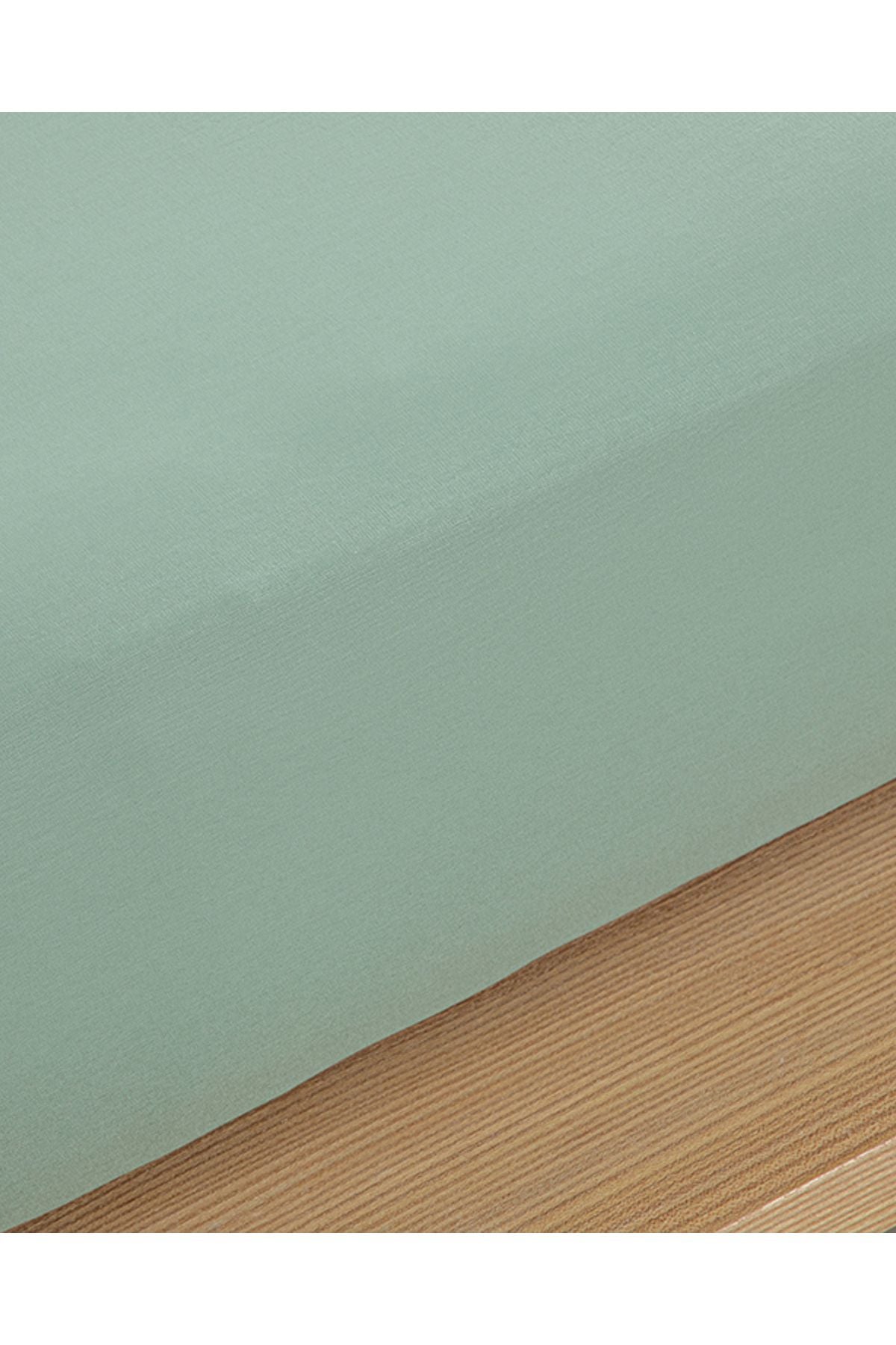 Plain Cotton Single Size Fitted Bed Sheet Cagla Green