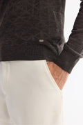 Men's Anthracite Textured Basic Sweater E005110