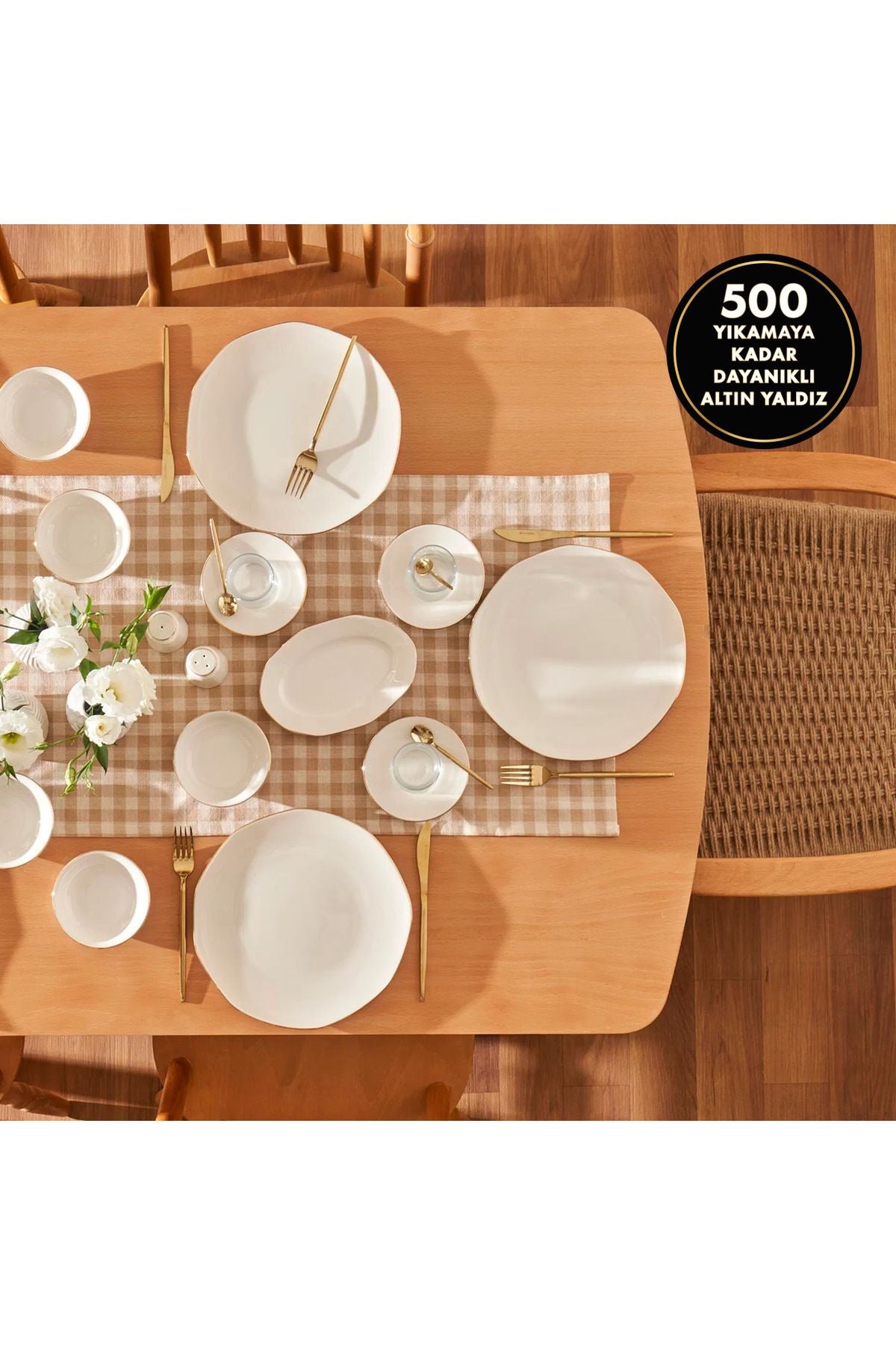 Opal Porcelain 26 Pieces 6 Seater Breakfast Set Gold