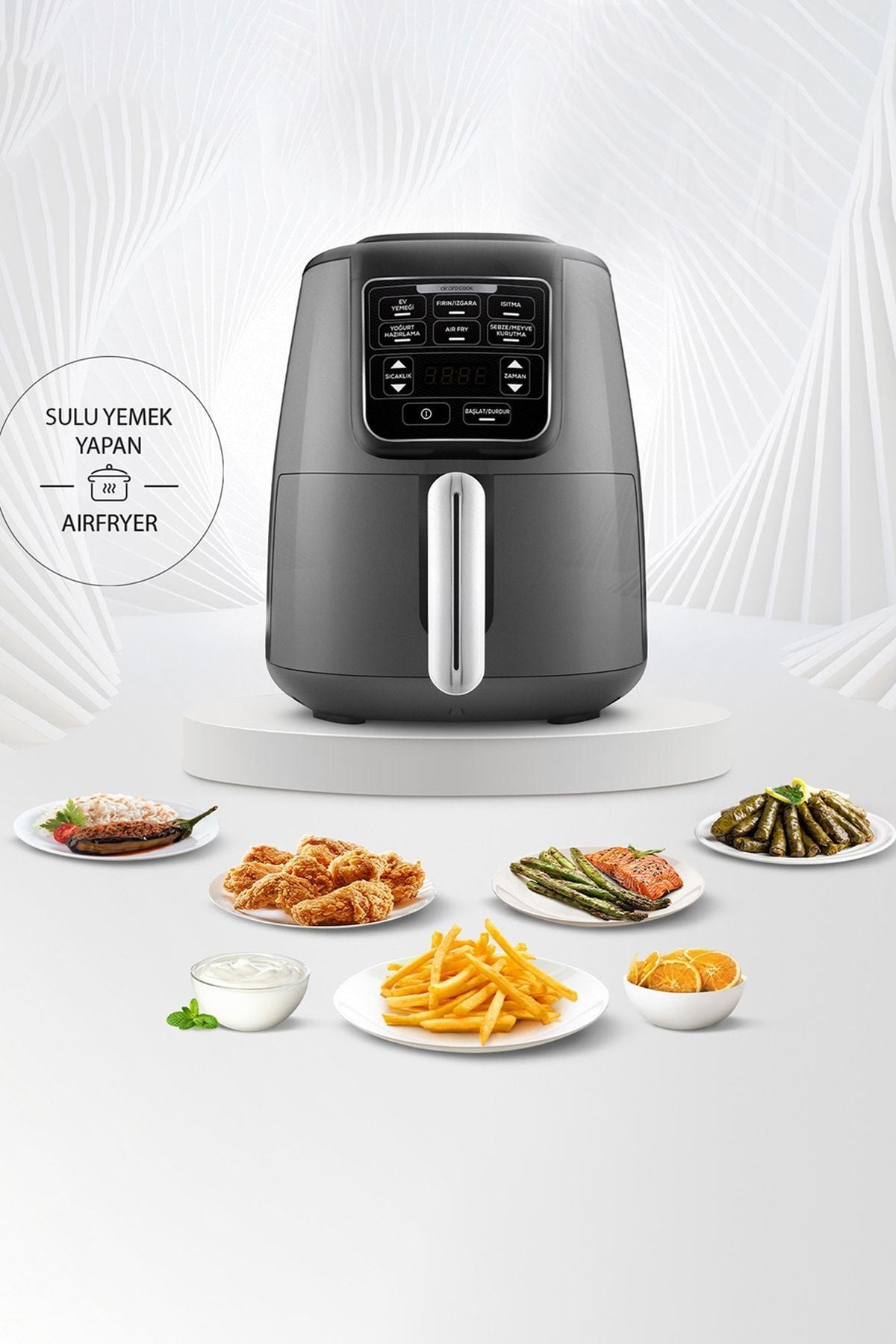 Air Pro Cook XL 2 in 1 Talking Airfryer Space Gray 4 Seater