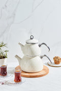 Crystal Cream Enamel Midi Teapot Set