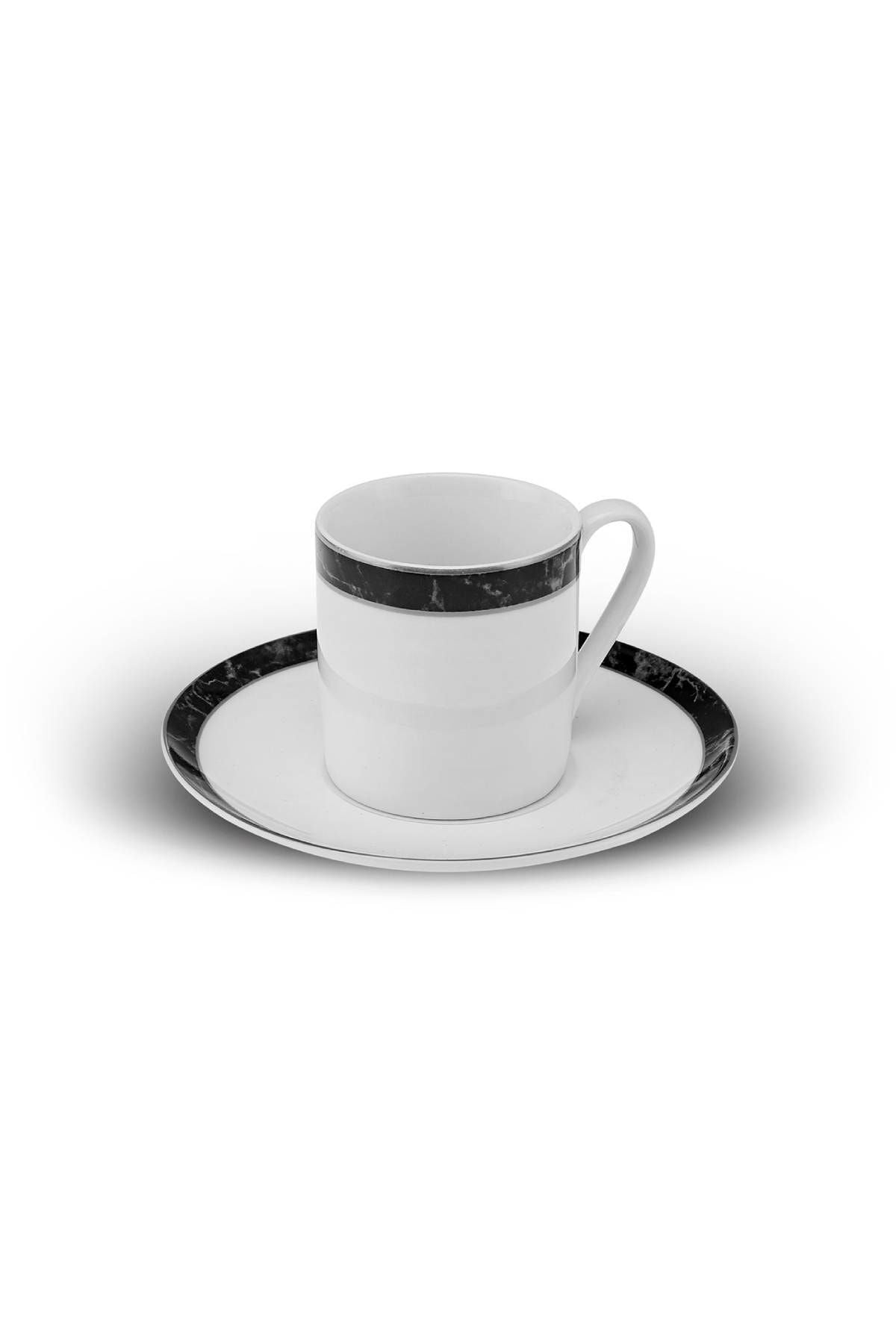 Checkered Single Size Porcelain Coffee Cup Set 90 ml