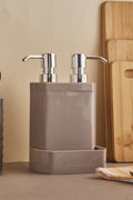 Marlon Lecce White Kitchen Liquid Soap Dispenser with 2-Piece Sponge Bowl