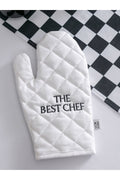 Embroidery Detailed Gabardine Oven Glove 18x30 Cm