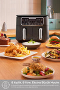 Air Pro Cook Duo Ear Xxxl 4+4 Liters Airfryer Space Gray 8 Seater