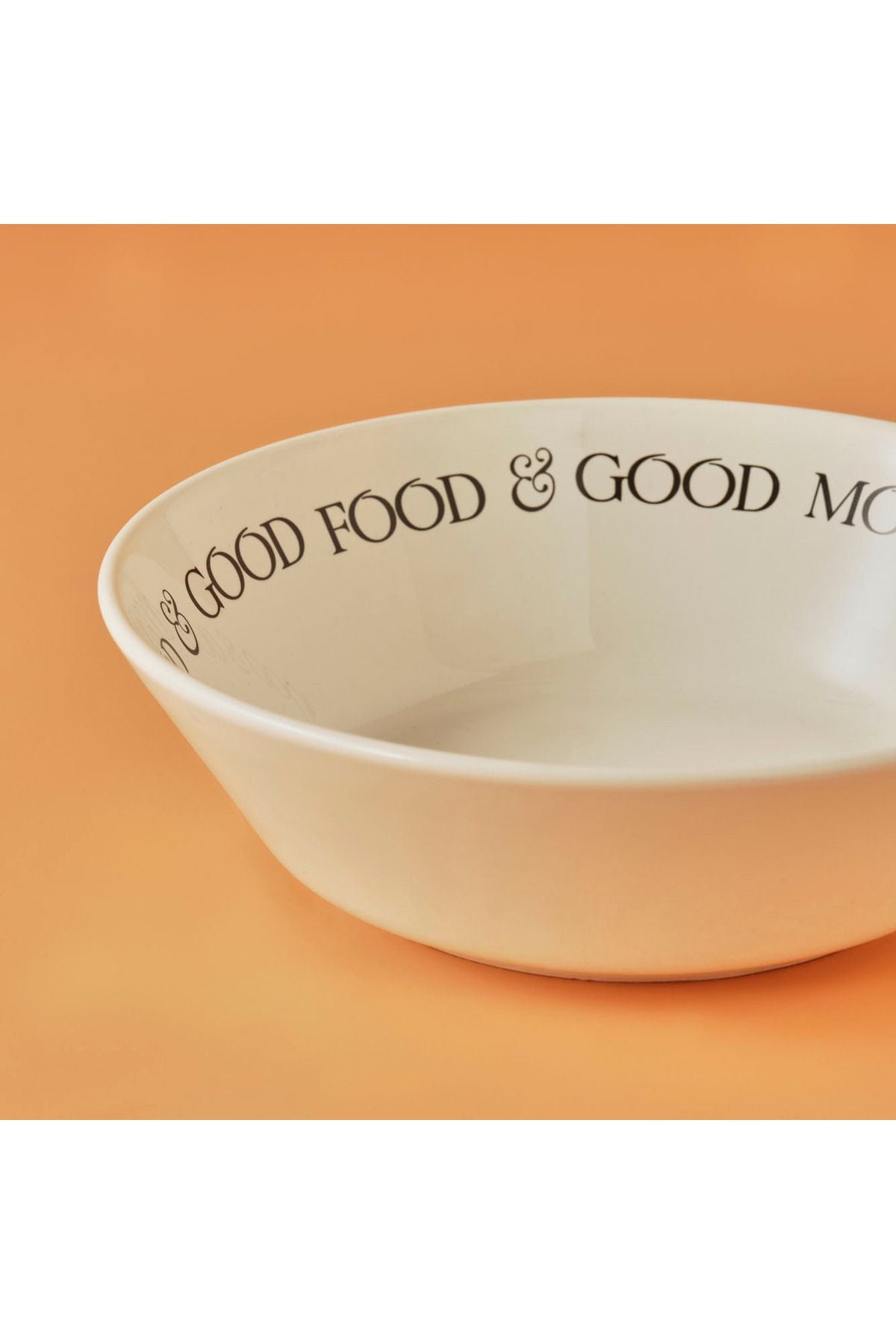 Motto Ceramic Salad Bowl White (24 cm)