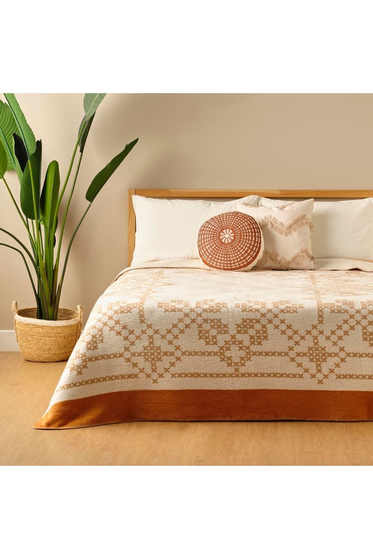 Lilith Cotton Blanket Double Size Light Brown (180x220 cm)