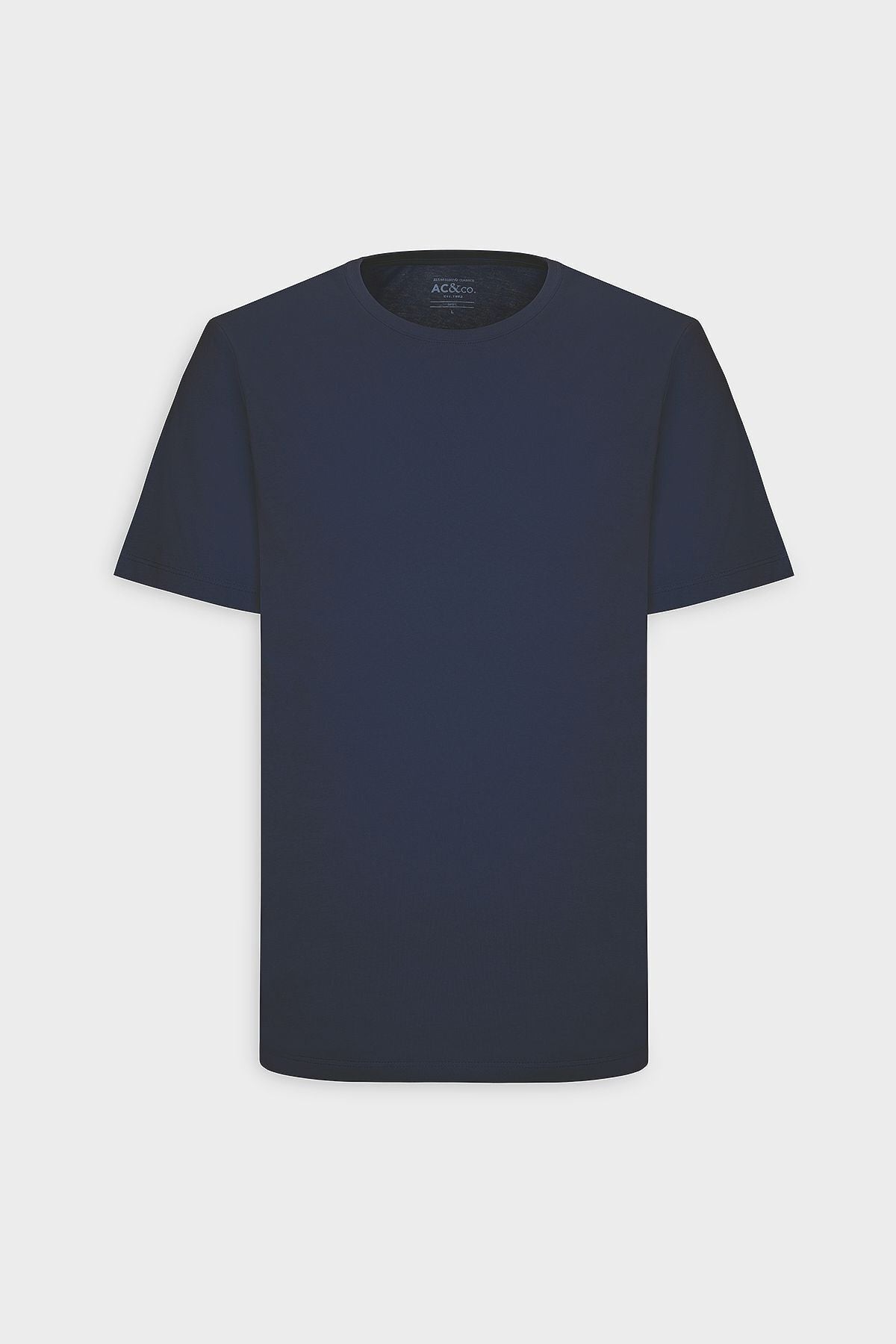 Men's Navy Blue 100% Cotton Slim Fit Slim Fit Crew Neck Basic T-Shirt