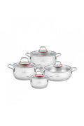 Emirgan 8 Piece Steel Cookware Set with Induction Base