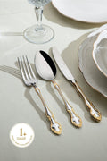 Adriana Gold Simple 12 Seater 72 Piece Cutlery Set