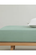 Plain Cotton Single Size Fitted Bed Sheet Cagla Green