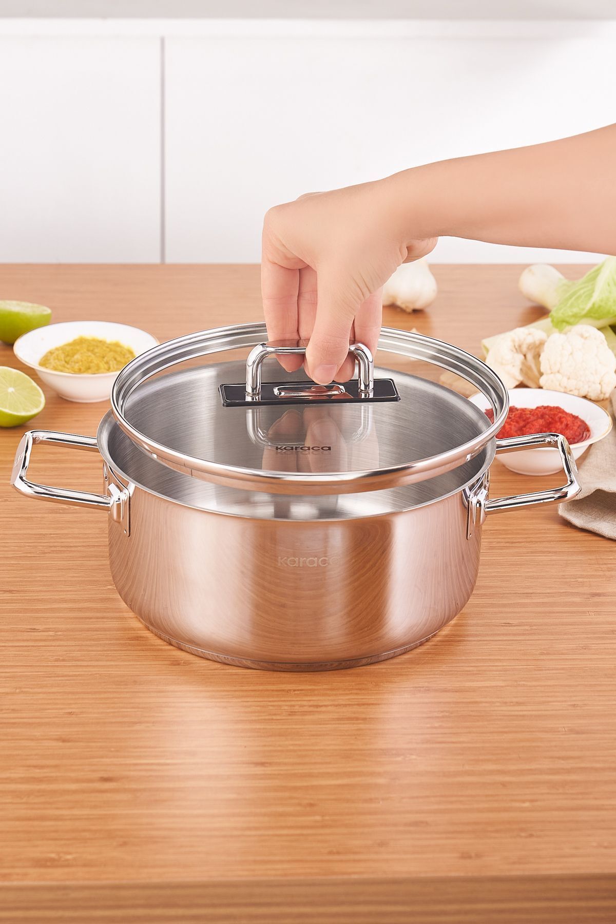 Grace Induction Base Steel Cookware 22 cm 3.8 Liter