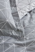 Colby Grey 100% Cotton Double Size Duvet Cover Set