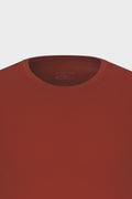 Men's Burgundy 100% Cotton Slim Fit Slim Fit Crew Neck Basic T-Shirt