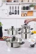 Buca 8 Piece Steel Cookware Set with Induction Base