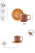 Bamboo Tray Gift Colorful Coffee Cup Set for 6 Persons 90 ml