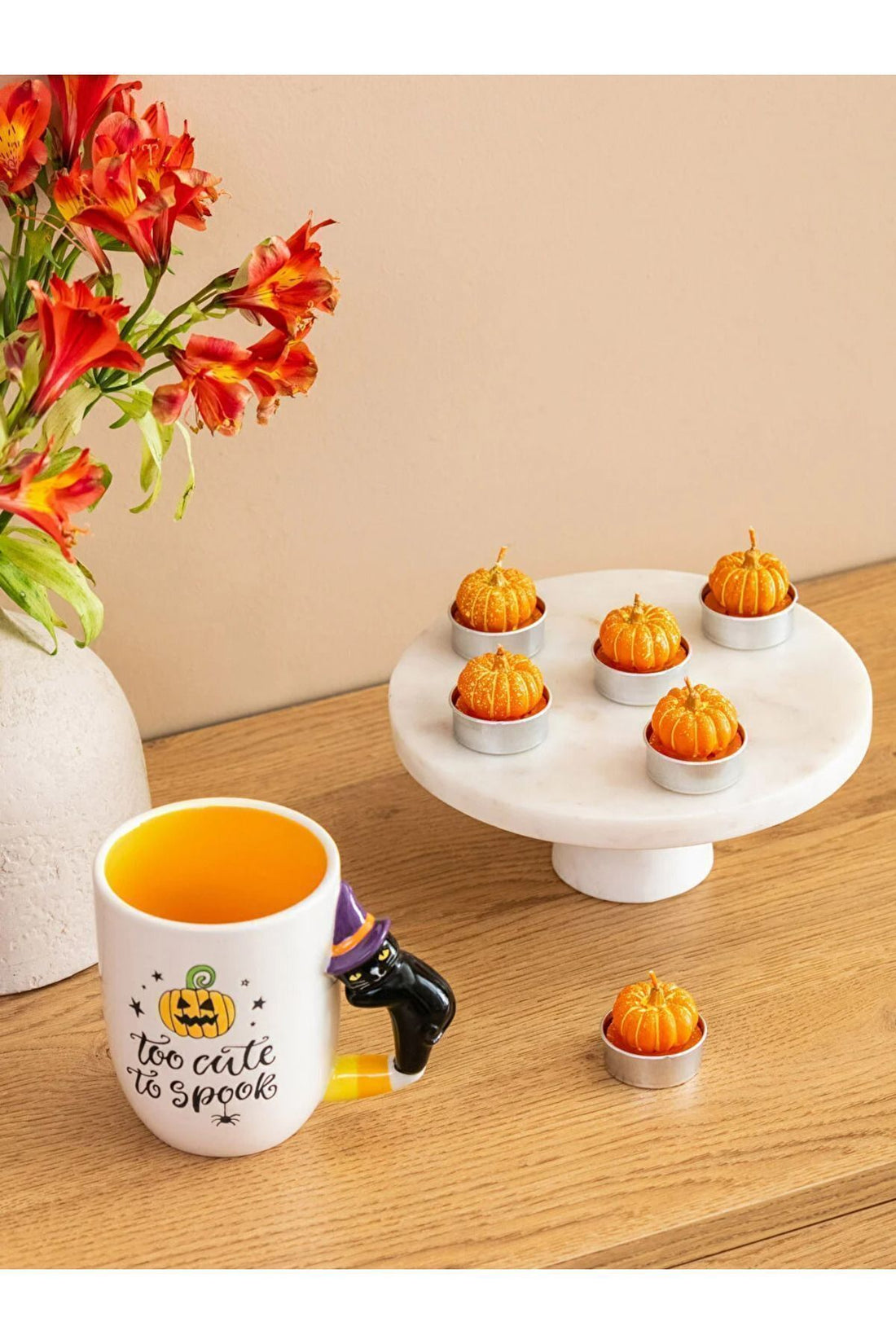 LCW HOME Honey Pumpkin Decorative Candle Set of 6 4 Cm