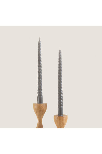 2Pcs Italian Burgu Candlestick Candle 30 Cm Light Grey Light Grey