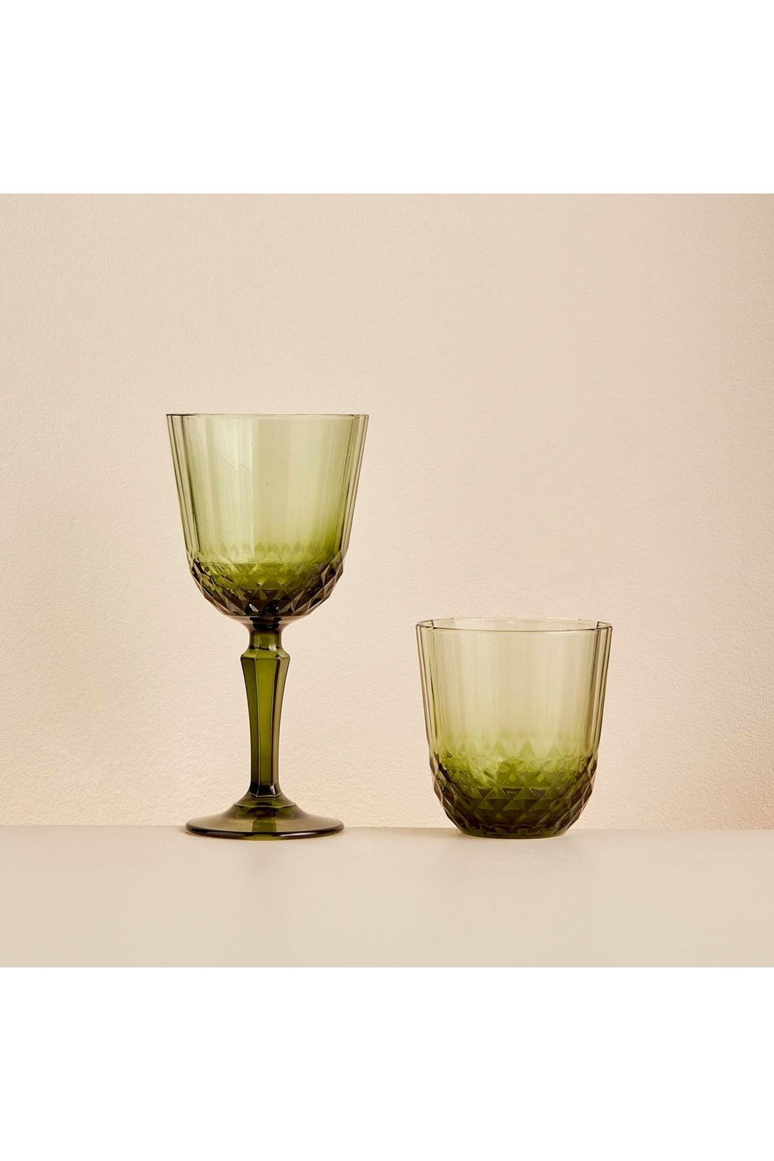 STD Colore Cutting Glass-Glasses Set of 12 Green Classic
